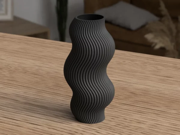 Vase ondulé design moderne imprimé en 3D