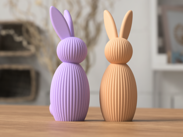 Sculpture lapin de Pâques texturée en 13, 17 ou 22 cm – 30 couleurs