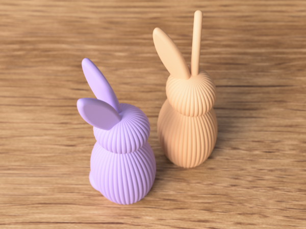 Sculpture lapin de Pâques texturée en 13, 17 ou 22 cm – 30 couleurs
