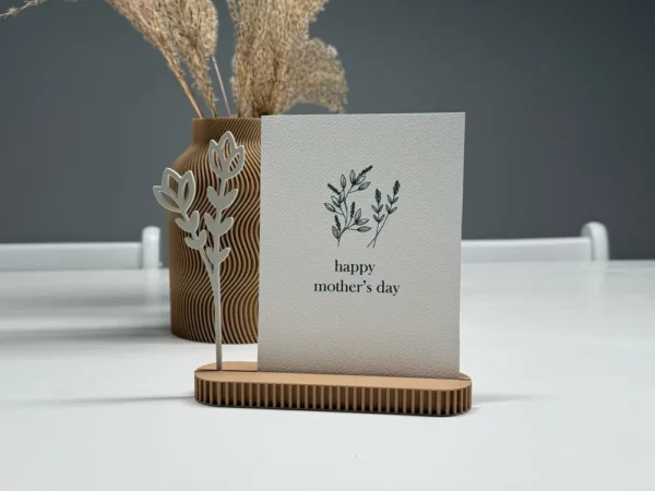 porte-carte fête des mères avec socle nervuré